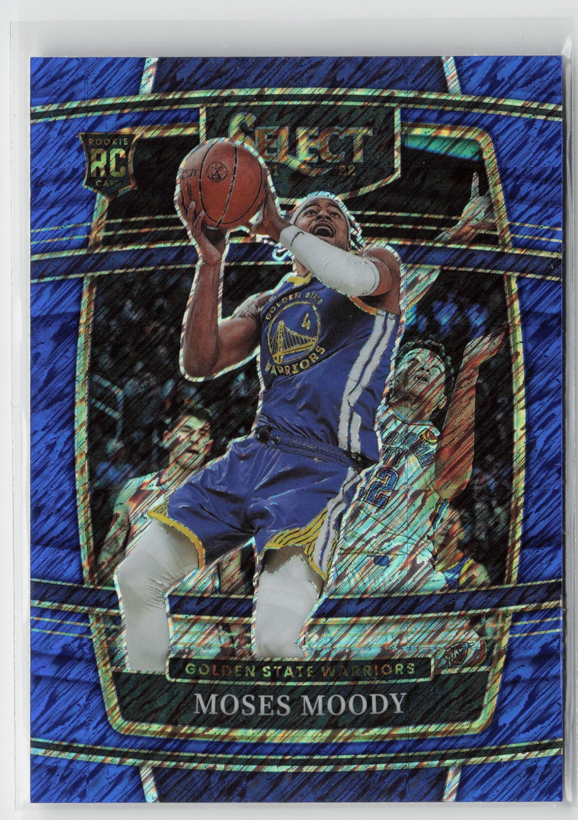 2021-22 Panini Select #62 Moses Moody Blue Shimmer Prizms