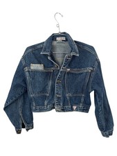 Vintage 80s Georges Marciano For Guess Denim Jacket Small Cropped Jean Jacket