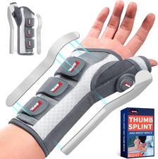 Carpal Tunnel Wrist Brace Night Support, Thumb Spica Splint Right Hand for De Qu