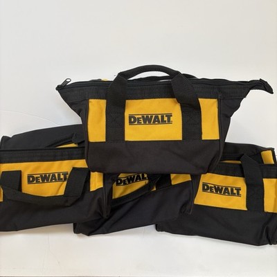 4 DeWalt Tool Bags Small  11''x9''x7'' Canvas Carrying Bag w/ Zipper Lot Of Four