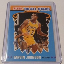 Fleer 1990-91 All-Stars Magic Johnson #4 Los Angeles Lakers NBA Basketball Card