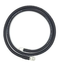 2 AWG Gauge Premium Battery Cables, Made in The USA, 1.5ft - 3/8" Lugs Black