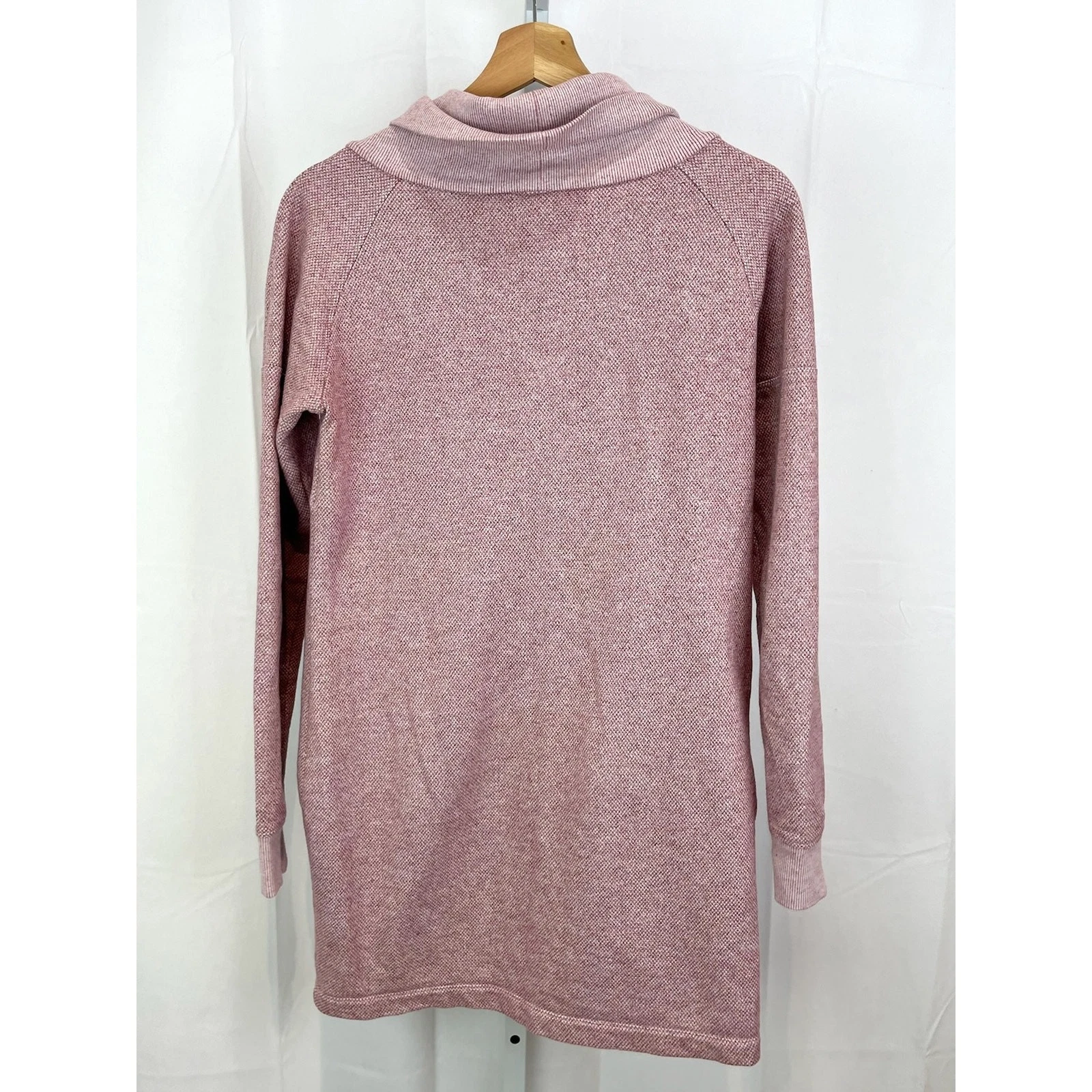 lole cowl turtleneck tunic mini dress raglan sleeve pockets shirt