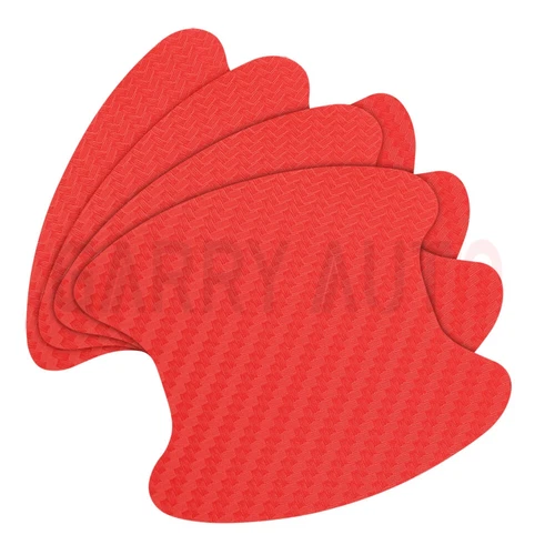Red Carbon Fiber Car Door Handle Protector Film Anti Scratch Sticker 4PCs Set image 10