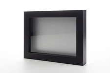 Black 20x20 Wood Shadow Box With Silver Acid-Free Backing 11/16 Usable Depth