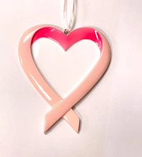 Personalized  "BREAST CANCER RIBBON" Christmas Tree Ornament with Gift Bag