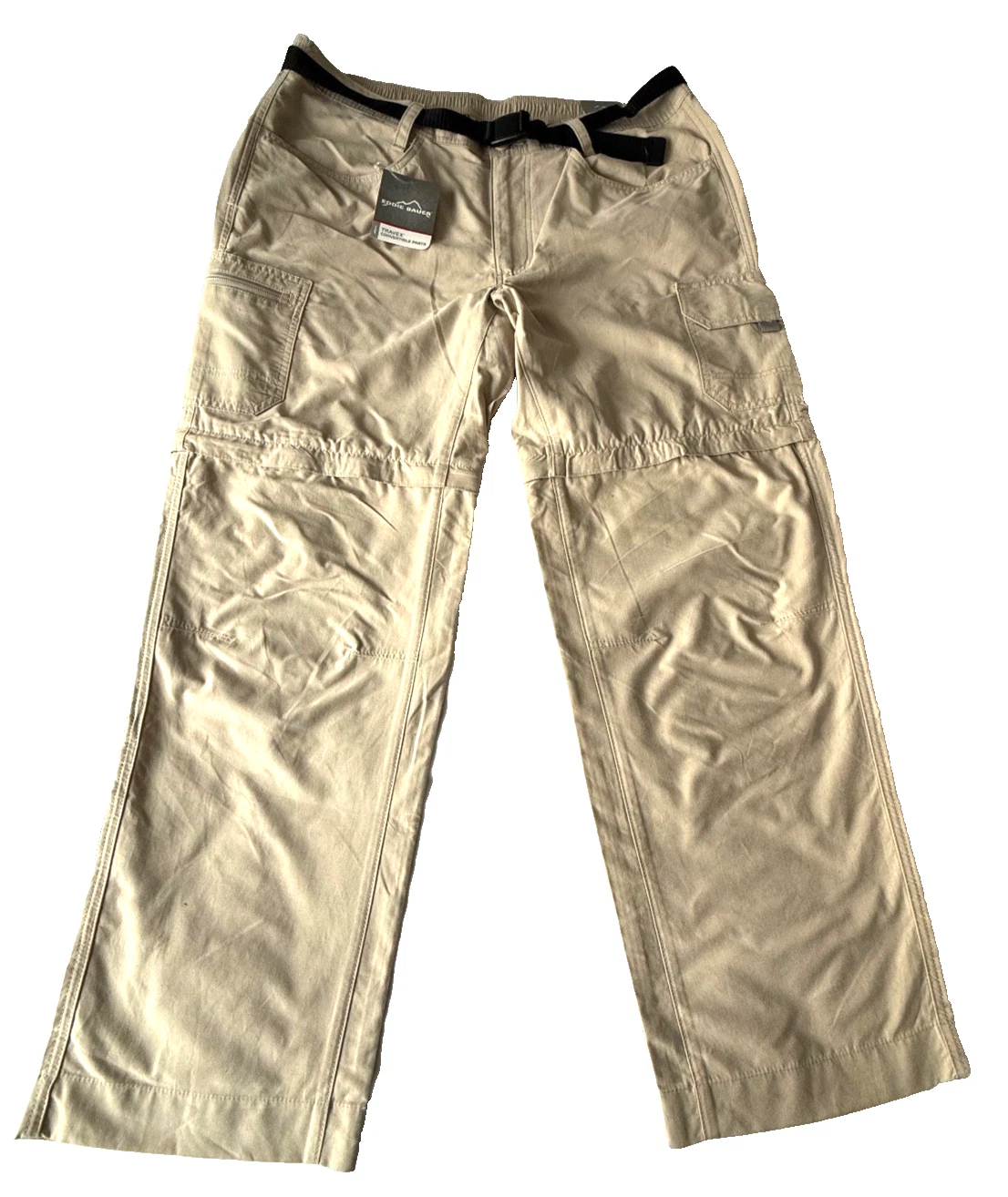Eddie Bauer TRAVEX Convertable Travel Pants Stone XL/32 NWTs