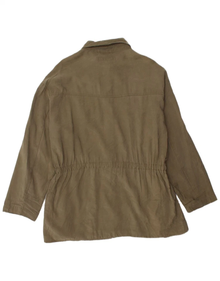 Chaqueta utilitaria de gran tamaño para mujer ZARA UK 16 grande caqui viscosa BI04 Foto 2 de 4