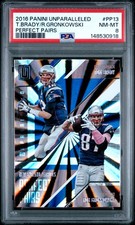 0918 Brady Gronkowski 2016 Panini Unparalleled #PP-13 Perfect Pairs PSA 8