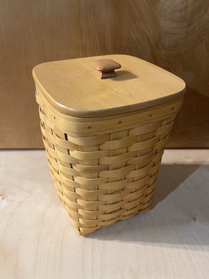 10  Longaberger Utensil Basket, Tall With Lid And Liner