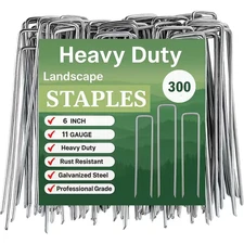 Heavy Duty Garden Stakes, Galvanized Landscape Staples and Fence Stake Heavy Dut