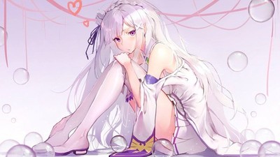 Solo Emiria Rezero Girls Emilia Re Zero Kara Anime Playmat Desk Mat 24x14in