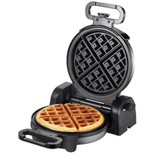 Waffle Maker, ​180° Rotating Belgian Waffle Maker Round Classic Belgian 4-Pie...