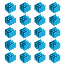 20 Pcs Heatsink 7x7x6mm Aluminum Heat Sink with Thermal Blue Sticker Sky Blue