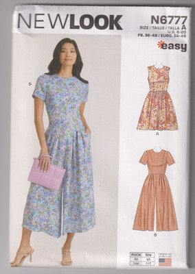 6777 NEW LOOK - DRESS or JUMPSUIT - Sz 8/10/12/14/16/18/20 B 30.5-42''