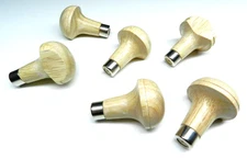 6 Pcs Graver Handles Mushroom Cut Head Wooden Holder Setters Engravers Handle