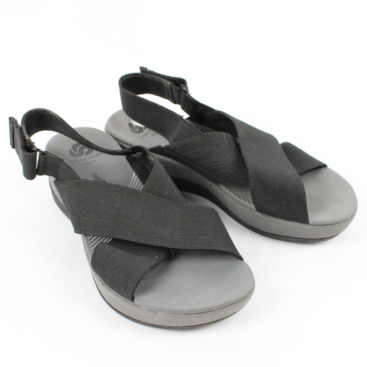 Cloudsteppers By Clarks Soft Cushion Sandals Solid Black Women's