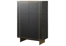 Highboard Eiche 94x45x142 dunkelbraun lackiert BEAMS #70