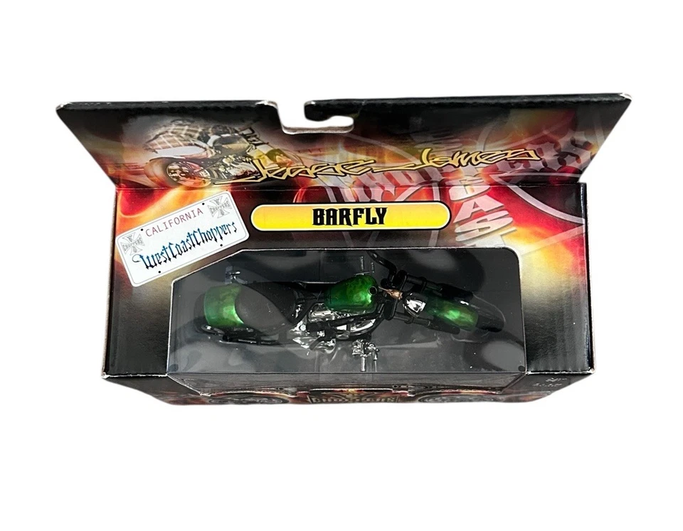 Jesse James West Coast Choppers Barfly Green JJ04-18-21. 1:18 Scale Die Cast - Image 3 of 4
