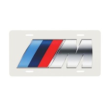 Bmw 12 X 6 In License Plate Stamped Metal Tag For Car Truck White Bmw 12 X 6 In License Plate Stamped Metal Tag For Car Truck White