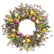 22 Inches Spring Wreaths for Front Door Rustic Summer Door Wreath Colorful