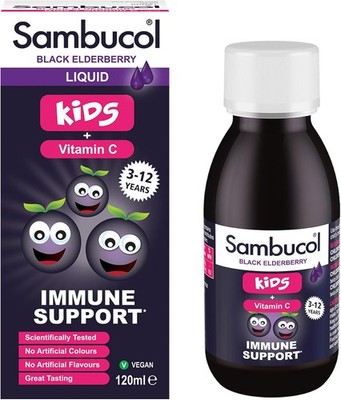 Sambucol Kids Schwarzer Holunder Liquid mit Vitamin C - 120 ml