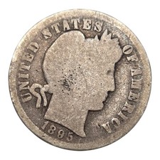 Rare Key Date 1895 O Barber Dime G Good Details New Orleans Mint