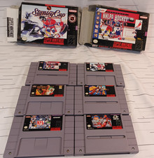 SNES 6 Game Lot - NHL Hockey - NFL Football - NCAA Basketball - Tested