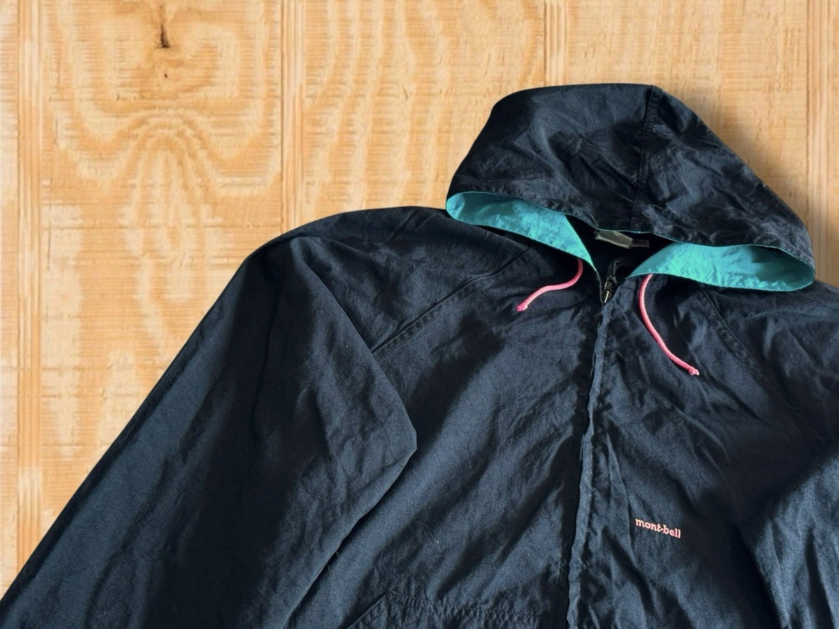 Vintage 90s Montbell XL Black Pink Nylon Full Zip Anorak Parka