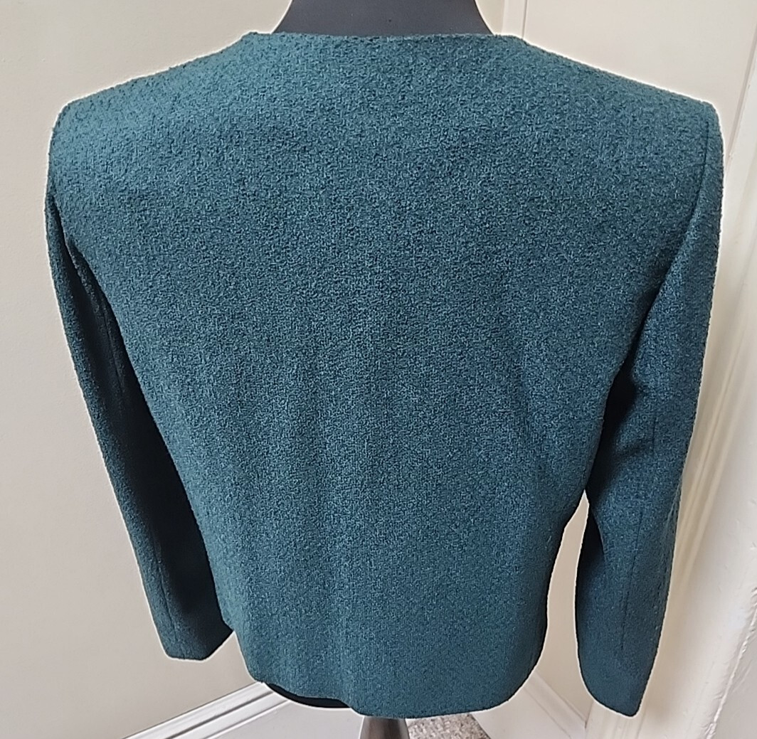 Vtg Pendleton Wool Lined Zip Blazer Jacket Green … - image 2
