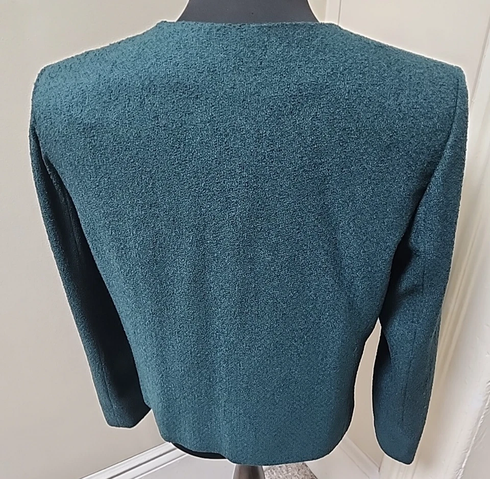 Chaqueta Blazer Pendleton De Colección Forrada de Lana con Cremallera Verde Hervido Boucle Sin Etiqueta de Talla EE. UU. Foto 2 de 4