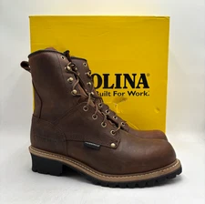 Carolina CA8821 Men's NEW Waterproof Logger Boot Brown Multiple Sizes NIB