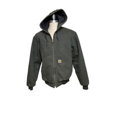 Carhartt J244 MOS Washed Duck Jacket Moss Green Mens Large Quilted Lined
