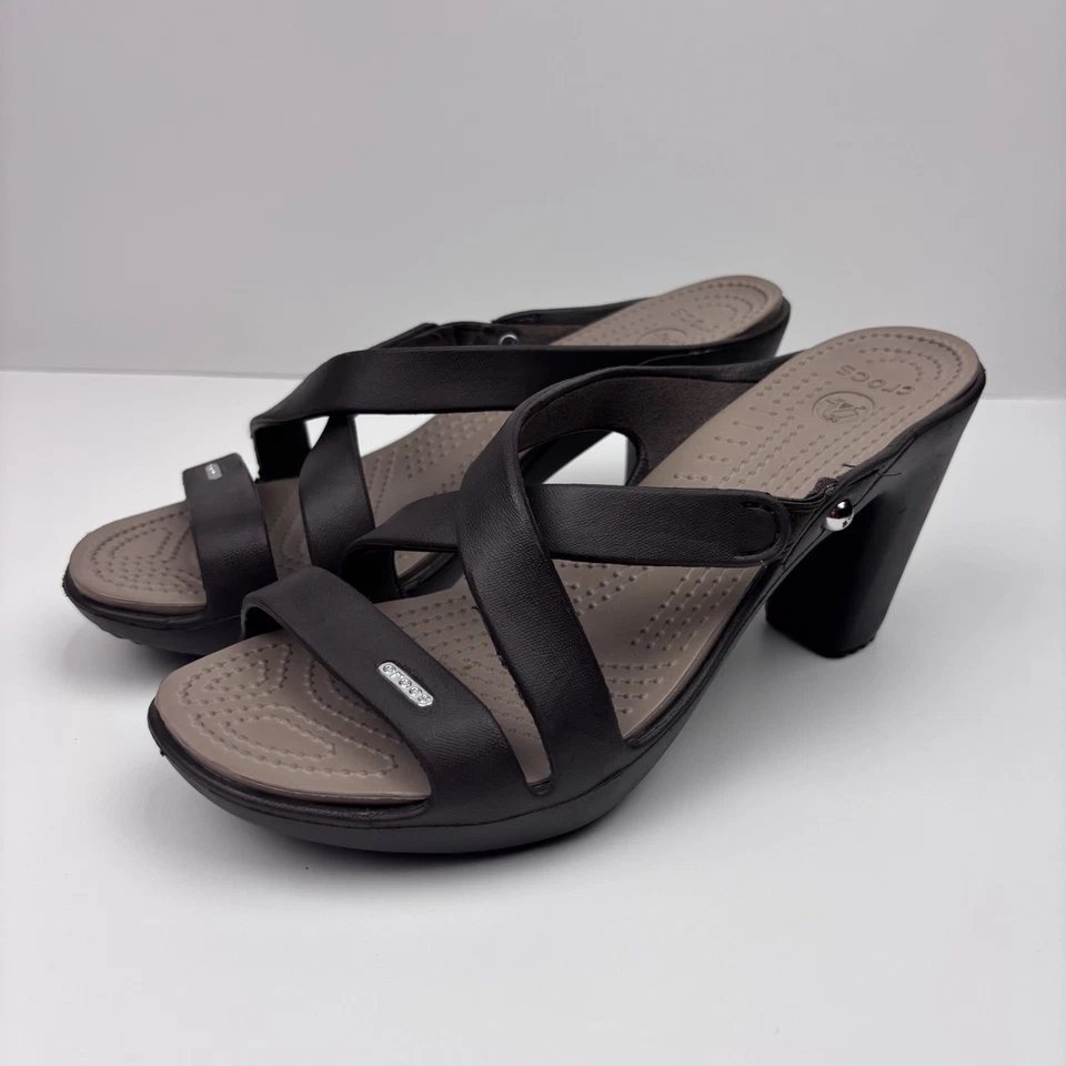 Crocs Cyprus IV Women’s US 10 Espresso Brown Wedge Sandals Comfort Heels 14558 - Image 2 of 4