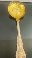 Vintage Sheffield King England Silverplated w/ Gold Wash 9" Berry Jelly Spoon