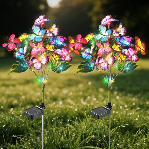 2 Pack Solar Garden Waterproof Outdoor Landscape Pathway Yard Flower Lights - Picture 10 of 12