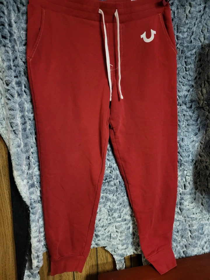 Pantalones deportivos True Religion rojos usados XL Foto 2 de 4