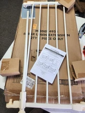 15" Baby Gate Extension 6 Bar for Deluxe Decor Gate, Ivory