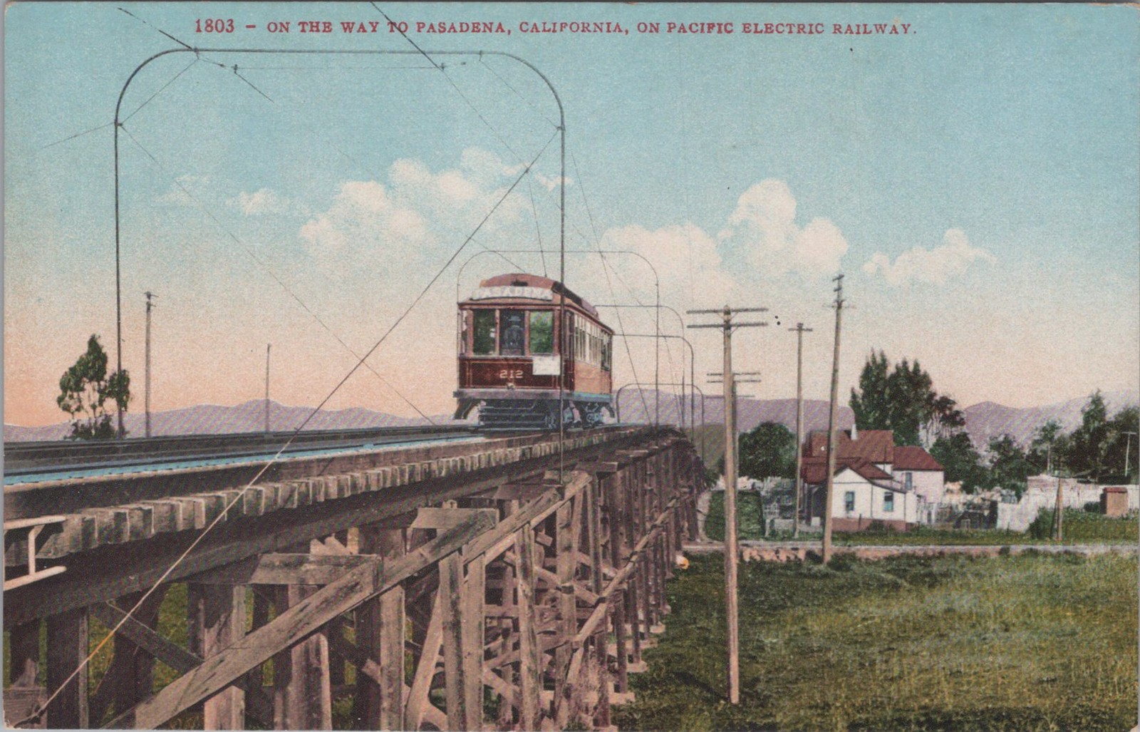Pacific Electric Railway Interurban Pasadena CA Trestle Mitchell 1910s ...