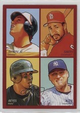 2009 Goudey 4-in-1 Red Cal Ripken Jr Ozzie Smith Jose Reyes Derek Jeter HOF n1u