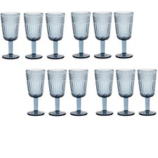 Set 12 Calici Imperiali Blue in Pasta di Vetro bicchiere Blu Antico Vintage 30cl