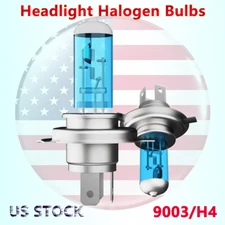H4 Halogen Headlight Super Bright Bulbs Kit White 6000K Fog/High/Low Beam 2PCS
