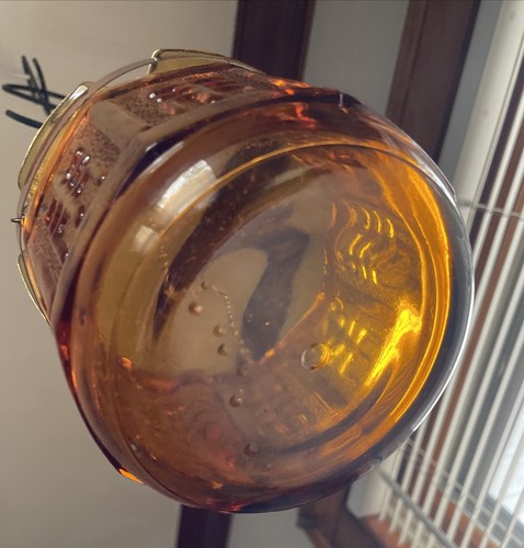 Vintage Amber Glass Tiki Hanging Candle/Plant Holder Princess House - Picture 3 of 5