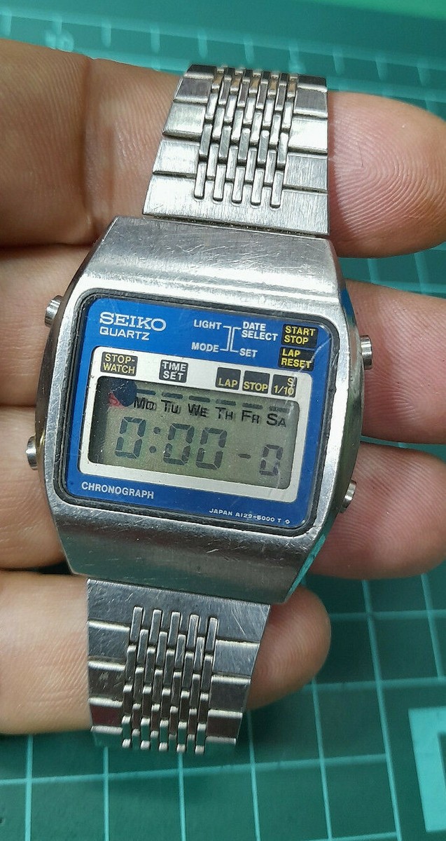 Vintage (1978) Seiko A129-5000 TV Case Digital Chronograph