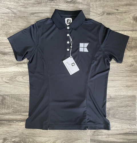 FootJoy Polo Shirt Womens Small Black Short Sleeve Golf Logo