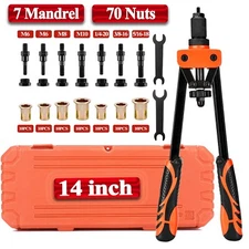 14'' Rivet Gun Kit Rivnut Thread Setting Tool Nut Setter NutSert Metric 70PCS
