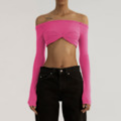 Off-Shoulder Shirt for Women New Long Sleeve See-Through Lace Knit Pullover Tops - Afbeelding 26 van 42
