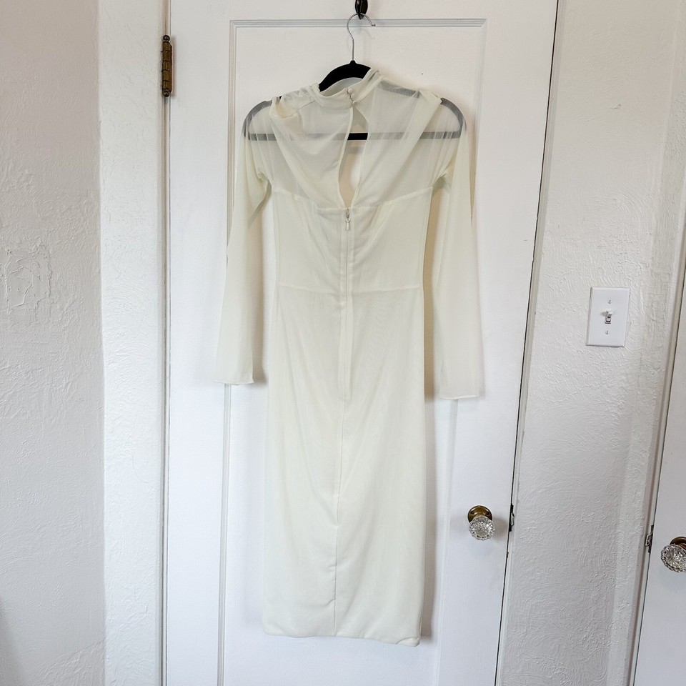 House of CB NWOT 'Milarose' White Mesh Cut Out Corset Midi Dress