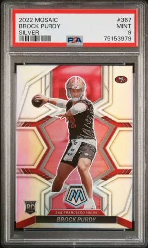 BROCK PURDY 2022 Mosaic SILVER PRIZM PSA 9 MINT + FREE SHIPPING!