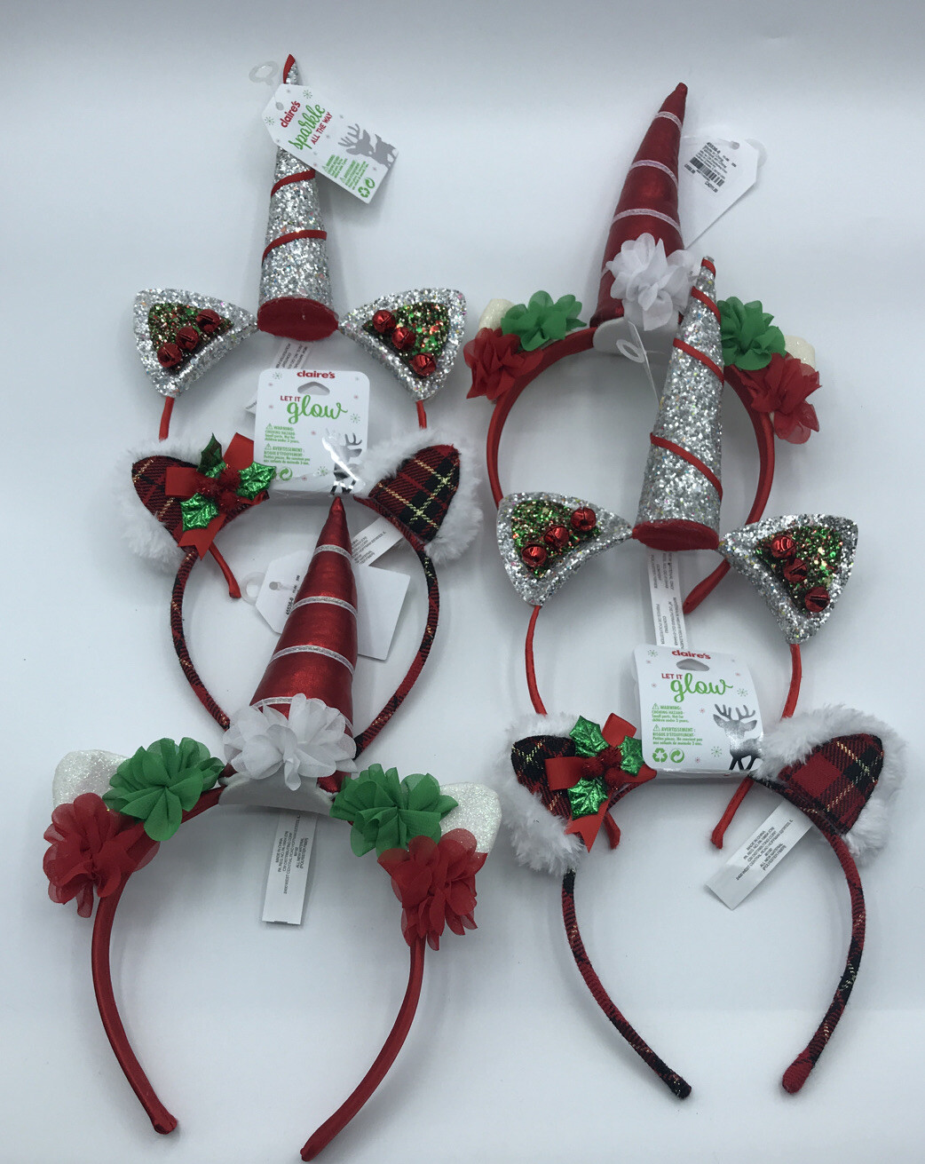 Claire’s Christmas Unicorn And Cat Festive Holiday Headbands Girls 
